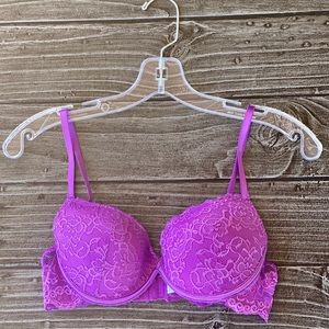 36B Lilac Lace Brocade Very Sexy Push Up Bra